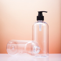 Distributeur de bouteilles à pompe en plastique carrées vides 16oz/500ml Lotion de shampooing transparente portable sans BPA extrémité ouverte facile Durable