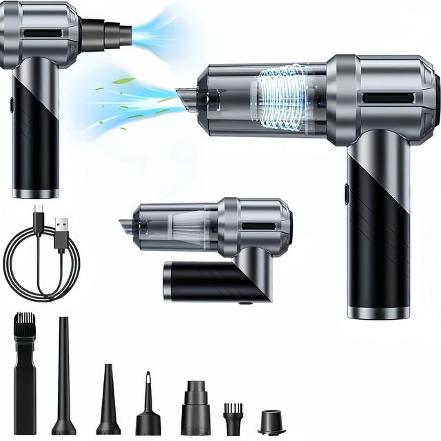 Car Vacuum Portable Cordless 18000PA Foldable Car Cleaner High Power 4 in 1 Mini Handheld Vacuum with Air Duster
