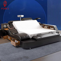 Cama Doble Eléctrica de Masaje Inteligente Multifuncional Personalizable de Cuero Tatami Moderna y Sencilla con Proyector para el Dormitorio Principal