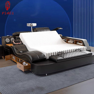 <span class=keywords><strong>Cama</strong></span> Doble Eléctrica de Masaje <span class=keywords><strong>Inteligente</strong></span> Multifuncional Personalizable de Cuero Tatami Moderna y Sencilla con Proyector para el Dormitorio Principal - Product Image 3