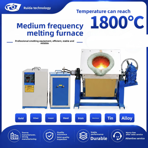 Calentador de Inducción de Frecuencia Media, Horno Pequeño para Fundir Metales como Oro, Plata, Cobre, Acero, Hierro y <span class=keywords><strong>Aluminio</strong></span>, 380V 1800 - Product Image 1