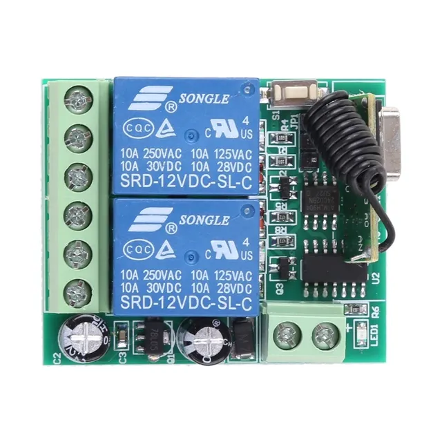 DC 12v 2ch Relay Receiver Wireless Remote Control Switch Module Rf Transmitter 433mhz Remote Controller