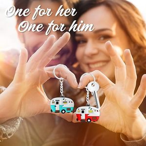 Juego <span class=keywords><strong>de</strong></span> Llaveros Personalizados Happy Camper para Parejas, Regalos <span class=keywords><strong>de</strong></span> Camping para Hombres y Mujeres, Accesorios para Remolques <span class=keywords><strong>de</strong></span> Viaje - Product Image 2