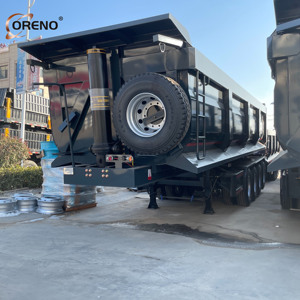 รถพ่วงกึ่งพ่วงไฮดรอลิกแบบเทข้าง/เทท้าย ยี่ห้อ China <span class=keywords><strong>ORENO</strong></span> ขนาด 20-25 ตัน 3 เพลา บรรทุกเหล็ก - Product Image 4