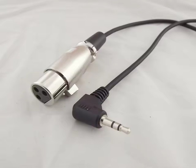 XLR 3 Pin Female To Right Angle 3.5mm 1/8" TRS Stereo Male Microphone Adapter Converter Connector Cable 1Ft