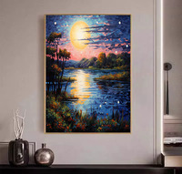 Kit de Broderie Diamant 5D pour Adultes, Paysages Nocturnes, Complet, Carré, DIY, Peinture Diamant sur Toile, Décoration Murale Maison, Cadeau