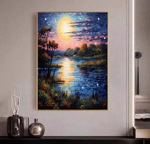 Soirée coucher de soleil paysages naturels courte charpie toile diamant peinture Kit pour adultes diamant Art toile peinture - Product Image 2