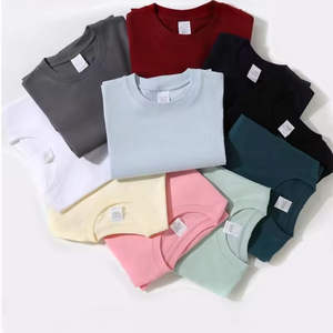 เสื้อยืดคอกลมทรงหลวมแบบตัดเย็บ OEM/ODM น้ำหนัก 230 กรัม แขนเสื้อแบบดรอปโชว์เดอร์ ลายกราฟฟิตี เสื้อยืดเปล่าเรียบๆ เสื้อยืดกีฬา แขนสั้น - Product Image 1