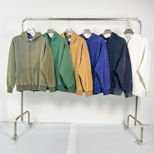 Wholesale Women Acid Wash Full Zip Hoodies <strong>Oodie</strong> Oversized Vintage Custom Hoodie High Quality Personalized for Men - Product Image 1