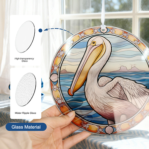 Figurine de mouette personnalisée, décoration de maison de plage, décoration de fenêtre en verre teinté à suspendre, pour cadeau - Product Image 4