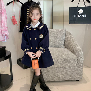 Abrigos Personalizados para Niñas, Bonitos y Elegantes, de Lana, Transpirables, Ecológicos, con Mangas <span class=keywords><strong>Farol</strong></span>, Cálidos para Invierno, con Cierre de Botones, Color Sólido - Product Image 5