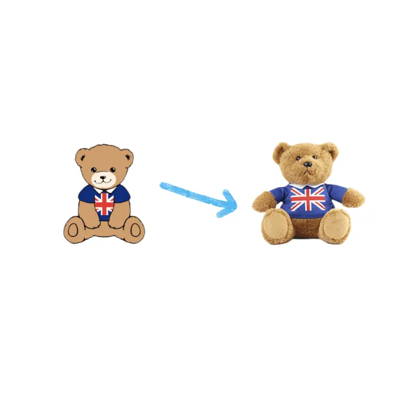 Hot selling custom fashioning teddy bear toy with UK flag popular design plushy toy cute bear with sweater cloth Plush Teddy Toy