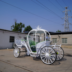 Carroza Eléctrica ZOWN con Forma de Calabaza, Blanca, sin Caballos, para Turismo, Bodas y Eventos - Product Image 1
