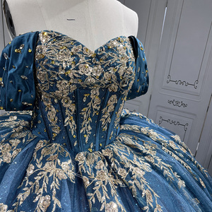 Robes de Quinceañera bleu roi Lsmu180 avec appliques en dentelle et tulle, Vestidos de 15 Anos, pour fête d'anniversaire et Sweet 16, Jancember - Product Image 4