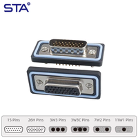 Connecteur D-SUB DB26 26 broches 3 rangées étanche IP67 blindé mâle/femelle pour l'automatisation industrielle