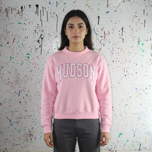 Sudadera ROSA 100% Algodón con Apliques Bordados, Cuello Ancho, Impresión Digital de Invierno, CLUSH SPORTS - Product Image 1
