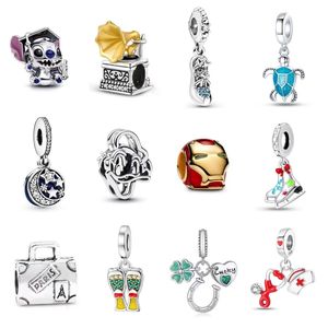 Abalorios de Plata S925 con Diseño de Tortuga Stitch y Iron Man para Pulseras y Collares DIY, Accesorios de Joyería, Regalo de Cumpleaños - Product Image 1