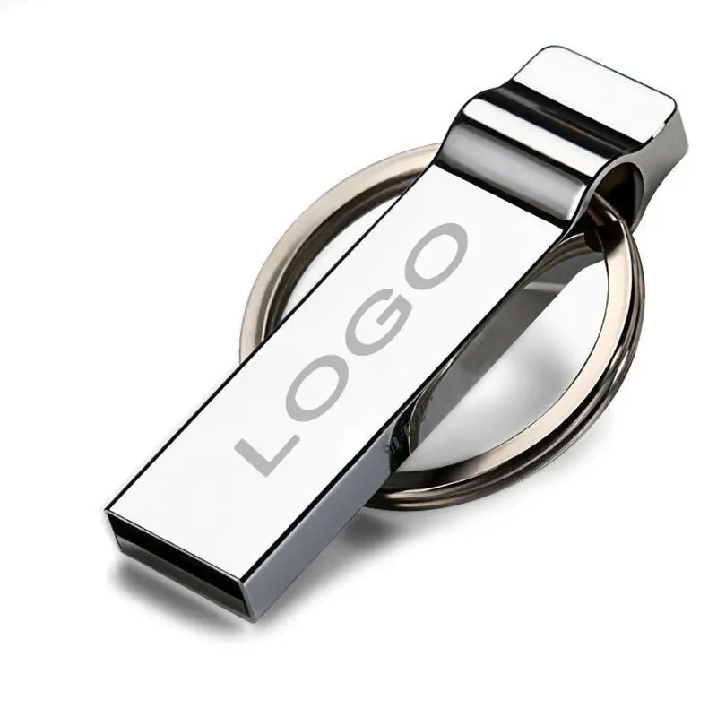 Gantungan Kunci Logam Usb Tahan Air Baja Tahan Karat 16GB 32GB 64GB Flash Disk