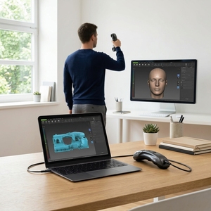 Système laser 3D portable intelligent avec éclairage annulaire et numérisation dynamique pour les tâches de rétro-ingénierie, équipé de 7 paires d'ensembles d'enseignes. - Product Image 1