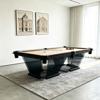 Table de billard professionnelle 7, 8 ou 9 pieds en verre noir pour usage commercial et domestique, accessoires inclus, pour usage intérieur, avec ardoise Jiujiang, OEM ODM