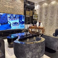 Ensemble de canapé aile d'ange en acier inoxydable Royal haut de gamme Piano de luxe peint tapissé pour la maison Villa hôtel salon