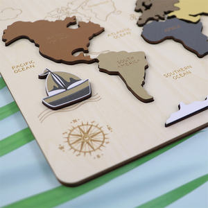 Rompecabezas 3D con mapa del continente del mundo personalizado, regalo de madera para oficina, escritorio, artesanía decorativa, juguete para niños - Product Image 6