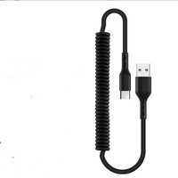 Cable en espiral USB A macho A tipo C, ángulo de buena calidad