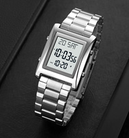 Montre Skmei 1812 pour homme, bracelet en acier inoxydable, montres numériques étanches 30m pour hommes