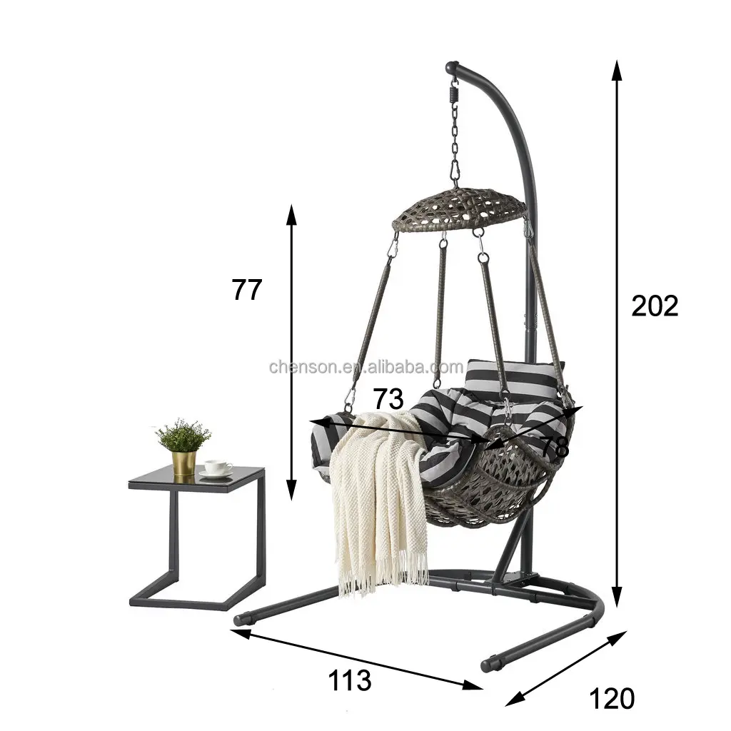 Synthetische Rattan Weaving Garden Schaukel Hänge sessel Kunststoff Rattan Schaukel für Promotion Preis