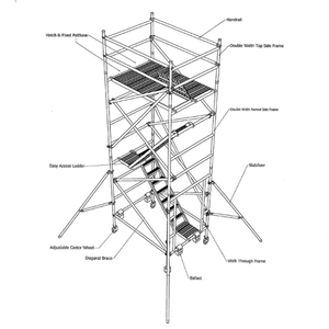 Échafaudage pliant en aluminium conforme aux normes AS/NZS avec extension, fabriqué par les fabricants - Product Image 1