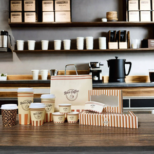 Paketi kahve fincanı özel baskılı siyah 8Oz 12Oz 16Oz 20Oz bardak içmek için tek kullanımlık Cafe kapaklı kupa - Product Image 6