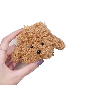 Étui pour <span class=keywords><strong>AirPods</strong></span> Pro en peluche mignonne en forme d'ours et de chien, accessoire de protection tendance et duveteux, vente en gros - Product Image 4