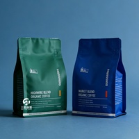 Emballage personnalisé imprimé en couleur, 250g, 8oz, 12oz, 1kg, fond plat, fermeture éclair supérieure, qualité alimentaire BOPP/PET/PE, pour café en grains, nouilles, aliments pour bébés