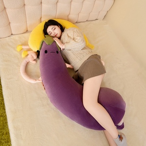 Almohada de Peluche Súper Suave con Forma de Huevo de <span class=keywords><strong>Banana</strong></span> Bordada, Rellena de Algodón PP, Cojín Largo para Alivio del Estrés Unisex - Product Image 4