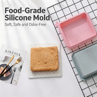 Moule à gâteau carré en silicone alimentaire antiadhésif, résistant aux hautes températures, lavable, pour cuisson, en forme de plante