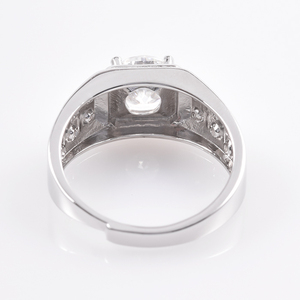 Individueller Moissanit-Schmuck 1ct Moissanit-<span class=keywords><strong>Ring</strong></span> 925 Sterling-Silber Hochzeit Verlobung einstellbare Ringe für Herren - Product Image 4