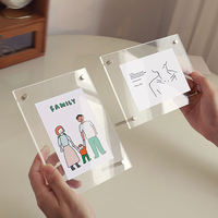 Fabricant de cadres photo magnétiques en acrylique personnalisés OEM, cadre photo double couche en PMMA Plexiglas transparent, support d'affichage de bureau