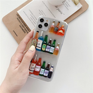 New arrival ins 3d chai rượu vang nhỏ giọt keo chống sốc điện thoại di động trong suốt tpu + pc điện thoại di động trường hợp - Product Image 5