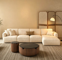 Ecksofa-Set, Leinenstoff, Modulares Sofa-Set, Wohnzimmer-Sofa, Luxuriös, Hochwertig, Modernes Sofa.