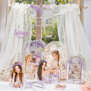 20 autocollants par paquet jeune fille à l'extérieur du rebord de fenêtre série fille lumière Vintage décoratif manuel matériel - Product Image 2