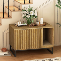 Armoire à litière pour chat en bois écologique avec base en métal noir élégante et moderne pour appartement, cuisine, salon, chambre à coucher