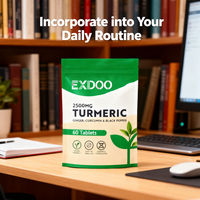 Özel etiket zerdeçal Curcumin takviyesi ile BioPerine zencefil tabletler enerji desteği kemik ve ortak destek yetişkin