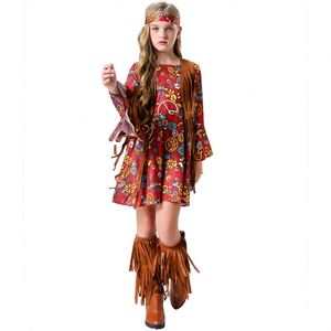 Costume de fête d'Halloween pour enfant, rétro années 60-70, franges, style hippie - Product Image 6