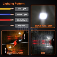 Luz Auxiliar LED OVOVS de 6'' para Todoterreno con Fondo Rojo, Luz de Señal de Giro DRL, Luz Lateral para Camioneta o Tractor