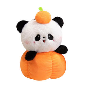Jouets en peluche mignons d'Halloween : Citrouille, Panda et Lapin à presser - Product Image 1