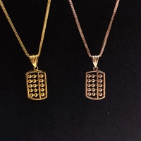 Collier pendentif boulier en or pur de style chinois en or 18 carats au750 chaîne en or véritable