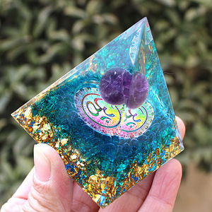 <b>Crystal</b> <b>Chip</b> Pyramid Resin Epoxy Craft 5cm 6cm 8cm Home Decoration Desktop Ornament Uv Printing Internal Engraving - Product Image 3