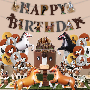 Kit <span class=keywords><strong>de</strong></span> Decoración para Fiesta Temática <span class=keywords><strong>de</strong></span> Caballos: Pancarta <span class=keywords><strong>de</strong></span> Caballo Mustang, Adornos para Pastel, Globos <span class=keywords><strong>de</strong></span> Látex, Vaquero y Pony para Cumpleaños - Product Image 6