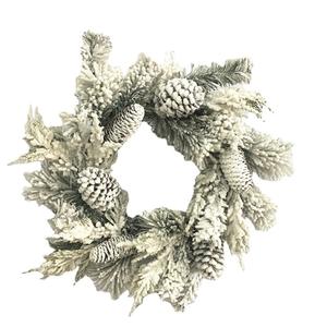 Guirnalda de Navidad ecológica con agujas de <span class=keywords><strong>pino</strong></span> simuladas y piñas Polvo de nieve Adorno decorativo colgante y anillo de vela - Product Image 2