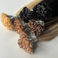 Extensions de cheveux naturels vierges à pointe K ombrée, marque privée, extensions de cheveux à pointe K, extensions de cheveux à pointe plate en kératine, extensions de cheveux à pointe nano, extensions de cheveux à pointe F U I